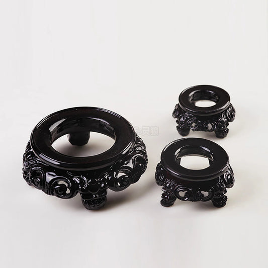 Black Resin Sphere Display Base